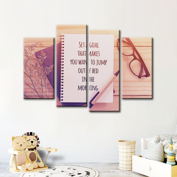 Set A Goal 4 Piece - Canvas Wall Art Painting | Bowlift