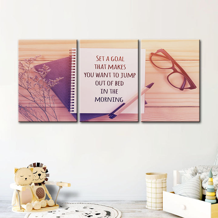 Set A Goal 3 Piece - Canvas Wall Art Painting | Bowlift