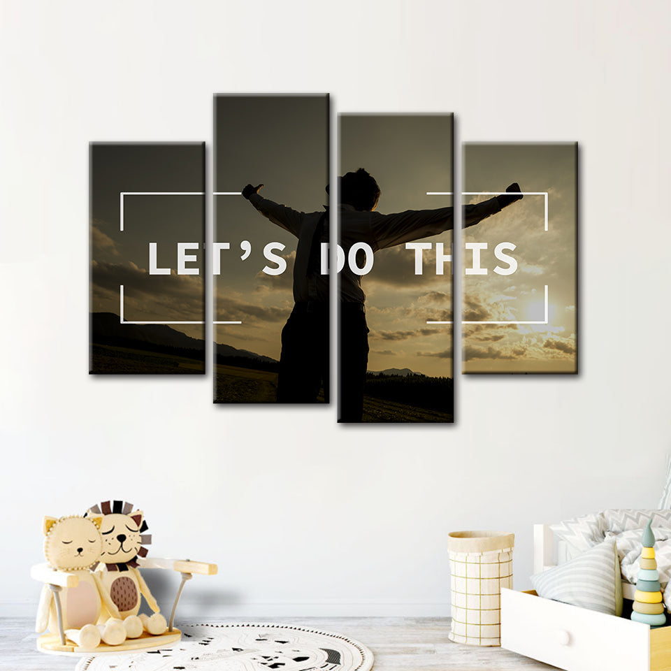 Let's Do This 4 Piece - Canvas Wall Art Painting | Bowlift