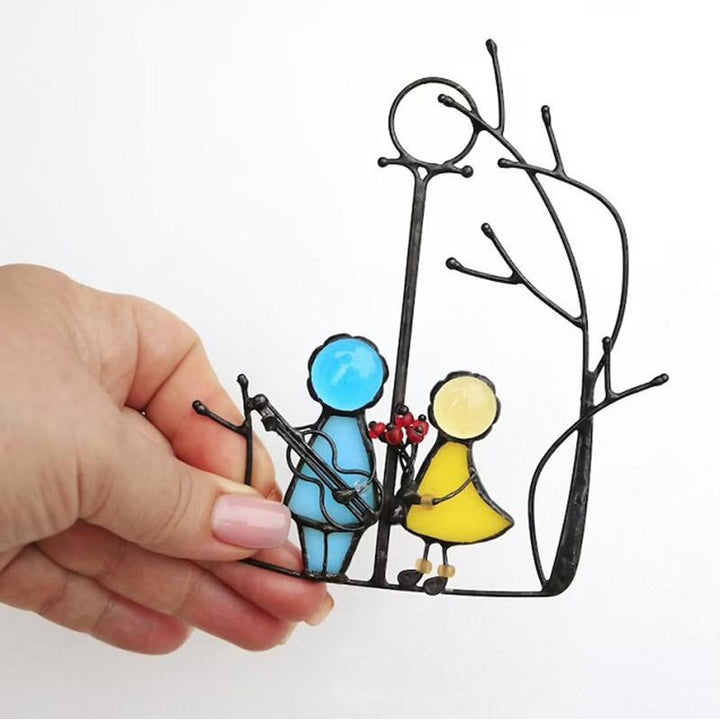 BowLift | Stained Glass Sun Catcher – Hand-Painted Hanging Angel Window Ornament