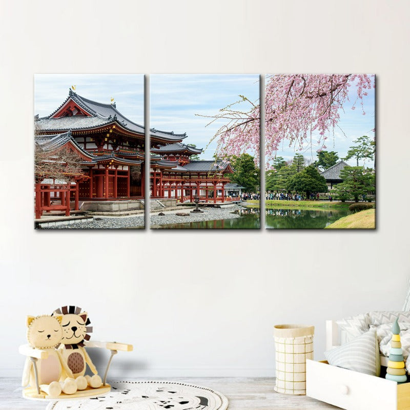 Gorgeous Cherry Blossom-Canvas Wall Art Painting 3 Pieces | Bowlift