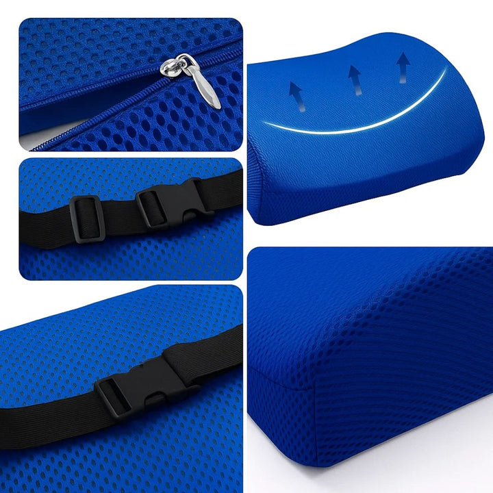 DriveEase | Car Lumbar Support Cushion – Memory Foam Relief – Breathable Mesh – Ideal for Commute & Long Drives Bowlift
