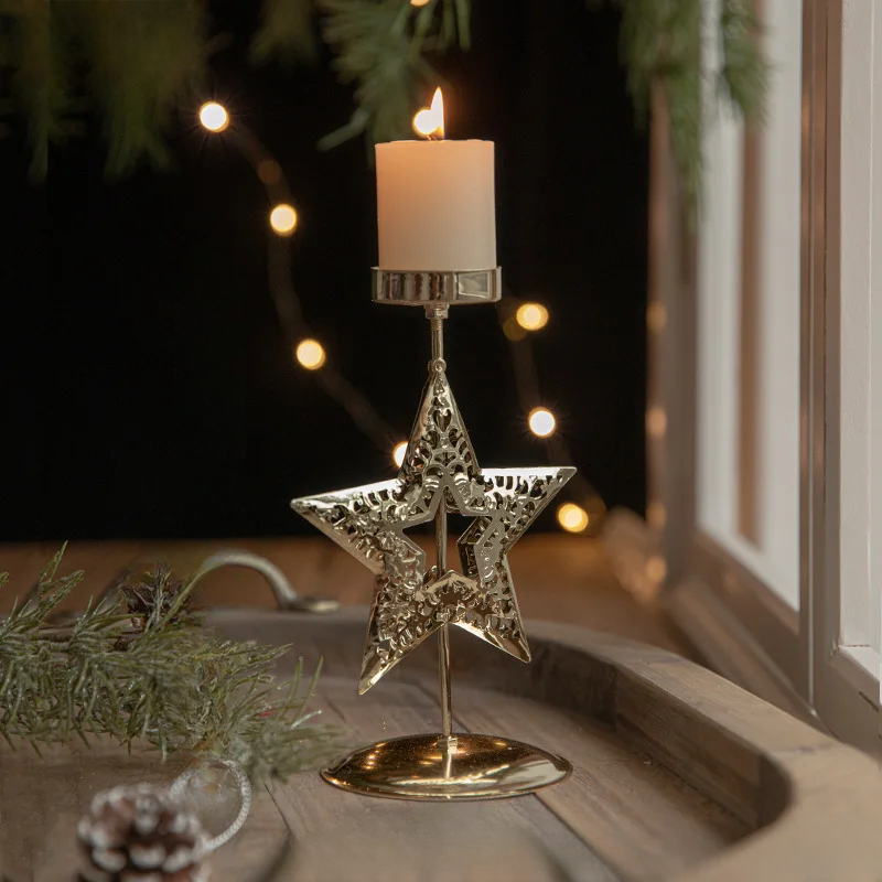 Christmas Candle Holders - Star and Christmas Tree Design for Festive Decoration | Bowlift