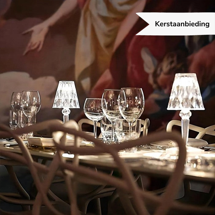 BowLift | LuxeCrystal Premium LED Table Lamp | Wireless | Dimmable Crystal Lighting | Mood Light & Decoration