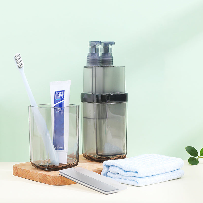 BowLift | 8-in-1 Portable Sub-Bottle, with 2 Cups, 2 Travel Bottles, Soft Toothbrush, Foldable Comb, Toothpaste & Towel