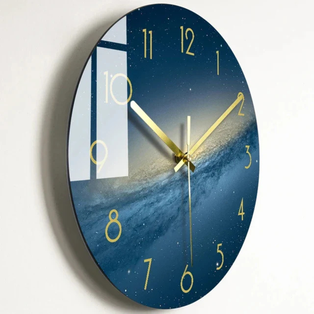 BowLift | Large Wall Clock Modern made of Glass | Elegant Kitchen Clock