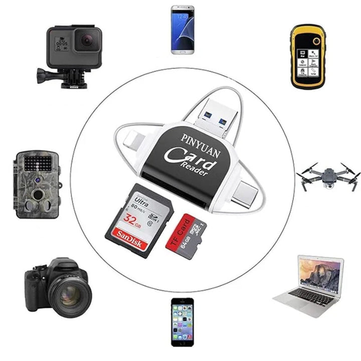 BowLift | Multi-Port 4 in1 Universal SD TF Card Reader