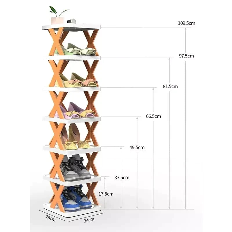6 layer Simple Shoe Rack Plastic Simple Shelf (Free Delivery) Bowlift