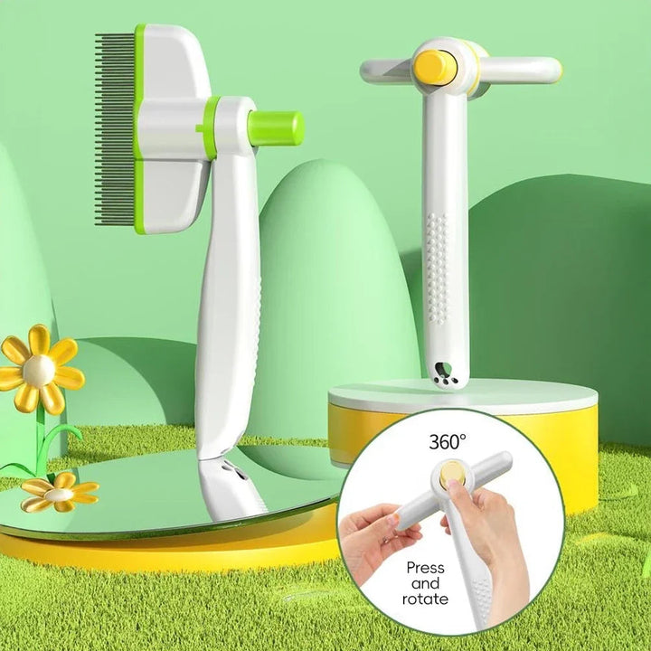 BowLift | Self Cleaning Dog Brush and Cat Brush with Rotating Comb