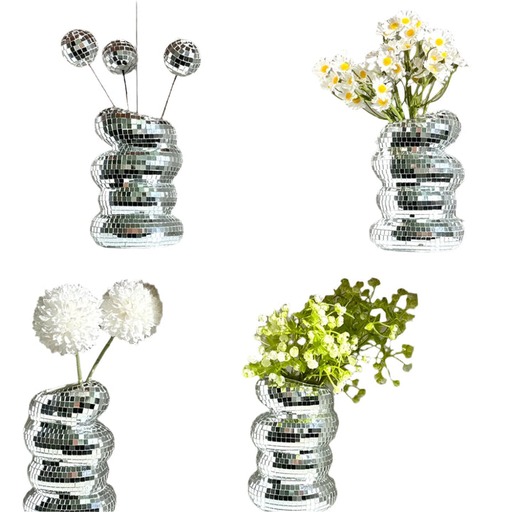 Mirror-clad disco vase with retro charm and modern flair Bowlift