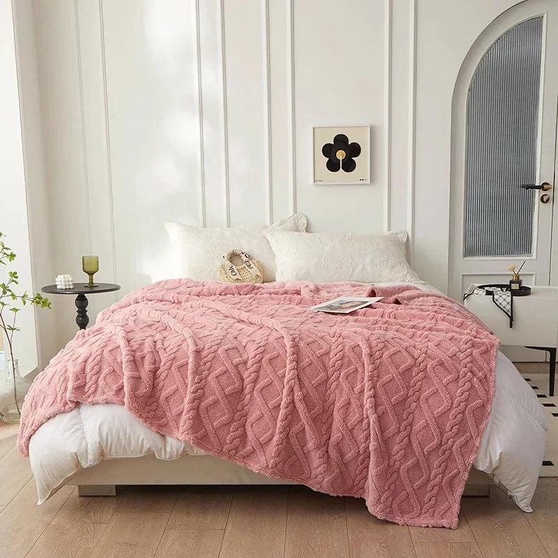 BowLift | Reversible Thick Lambswool Blanket - CozyLuxe