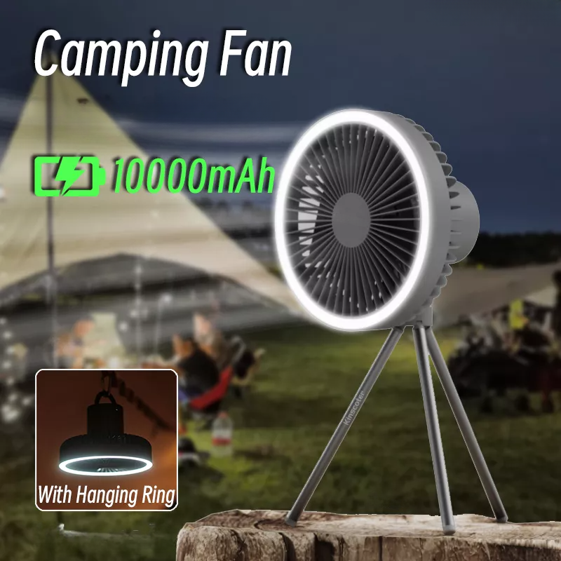Portable Rechargeable Fan with LED and Built in Power Bank | Bowlift