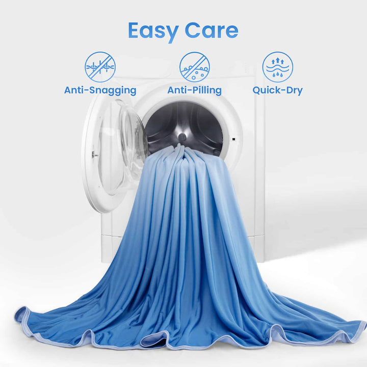 Q-Max > 0.5 Gradient Blue Cooling Blanket – Double-Sided, Breathable & Machine Washable | Bowlift