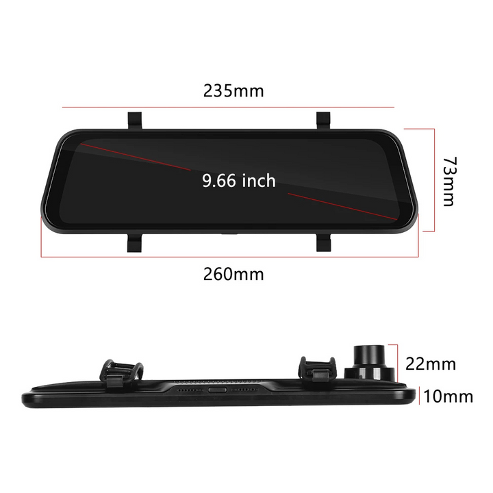 BowLift | VisionMirror Pro – Ultra HD Mirror Dash Cam with Wireless CarPlay & Android Auto