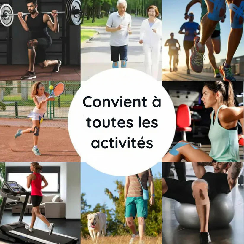 BowLift | Pre-Cut Knee Support Tape | Breathable Cotton | Elastic & Water-Resistant Adhesion