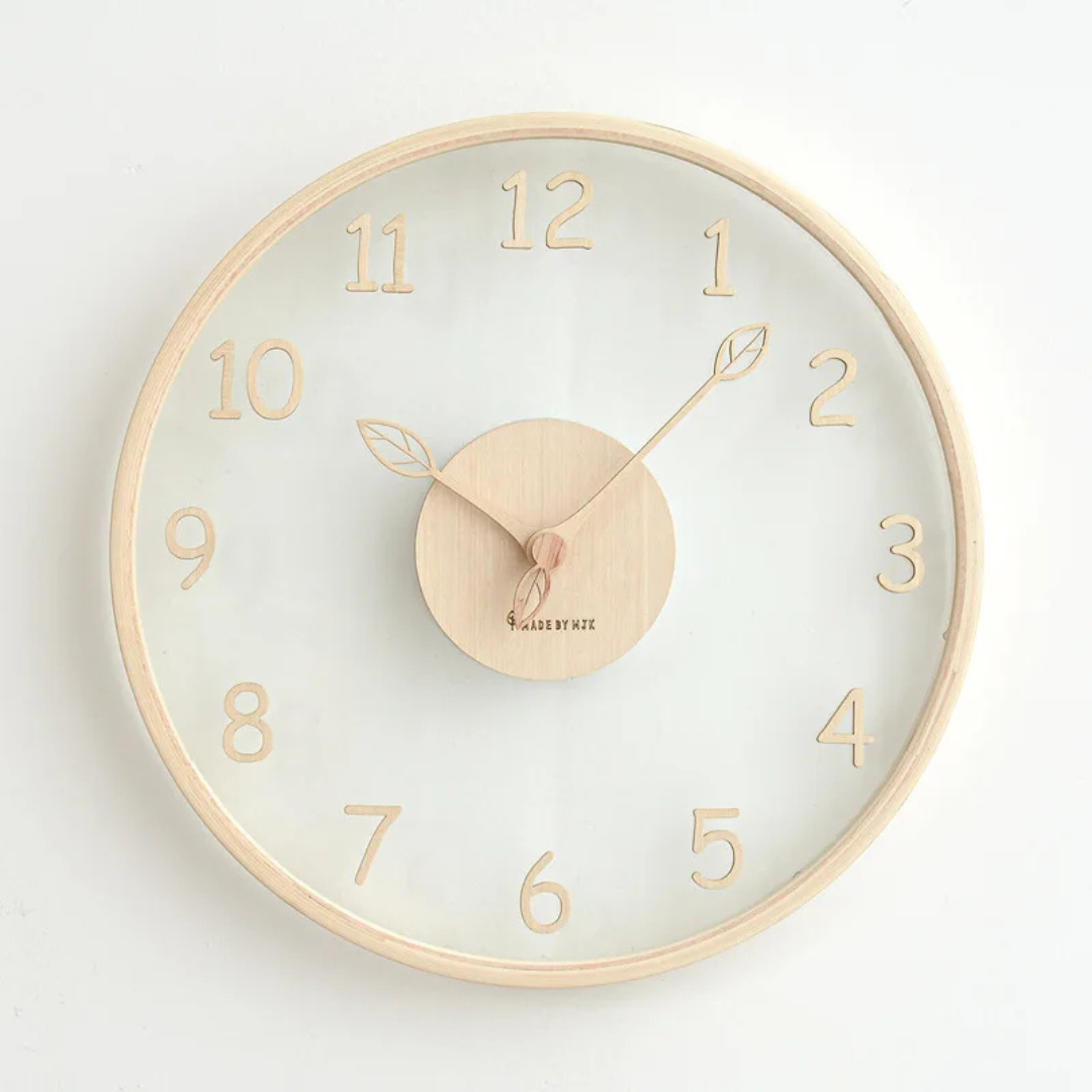 BowLift | Stylish Wooden Wall Clock of Glass
