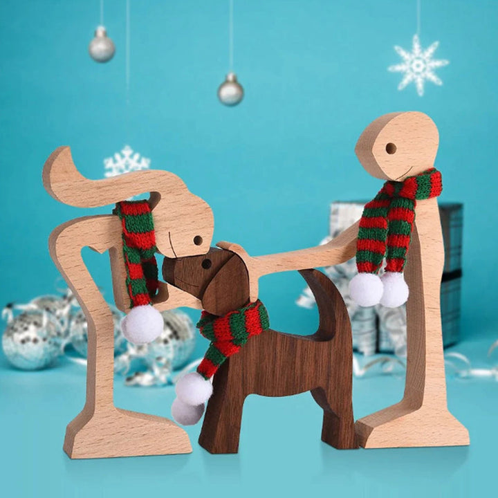 Gift For Pet Lovers - Wood Sculpture Table Ornaments - The Love Between You And Your Fur-Friend | Bowlift