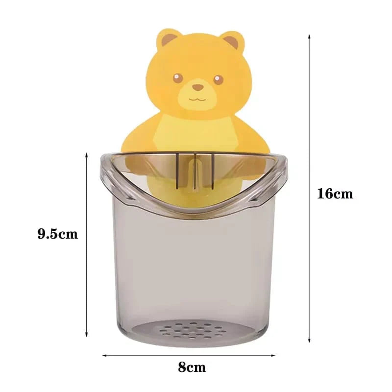 Bear Toothbrush Holder Cup Wall Mounted Bowlift