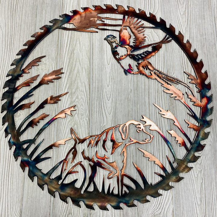Solo Mallard Hunting & Trout Fishing Scene Creative Metal Wall Art Crafts | Bowlift
