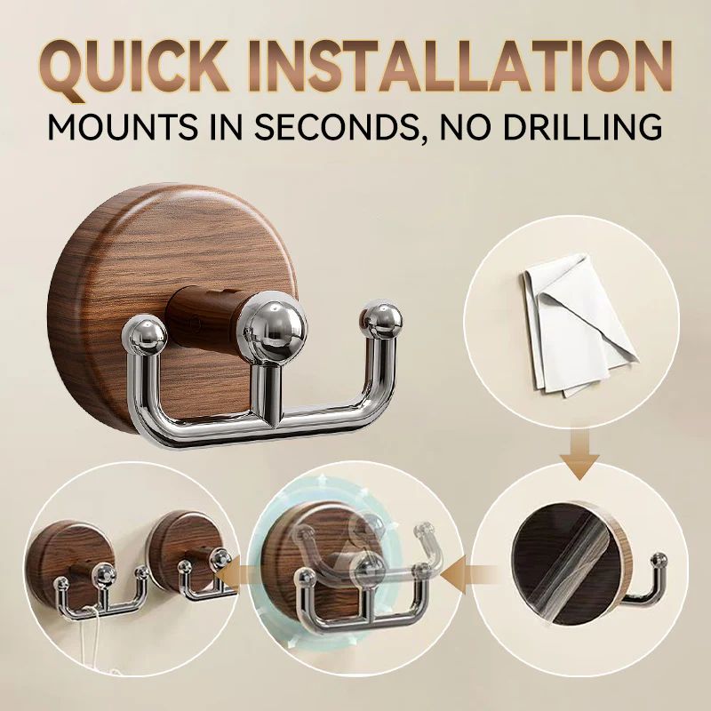 BowLift | Multifunctional wood grain suction cup hook