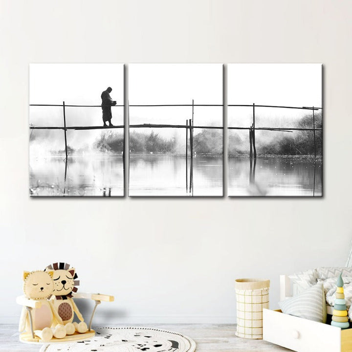 Water Bridge-Canvas Wall Art Painting 3 Pieces | Bowlift
