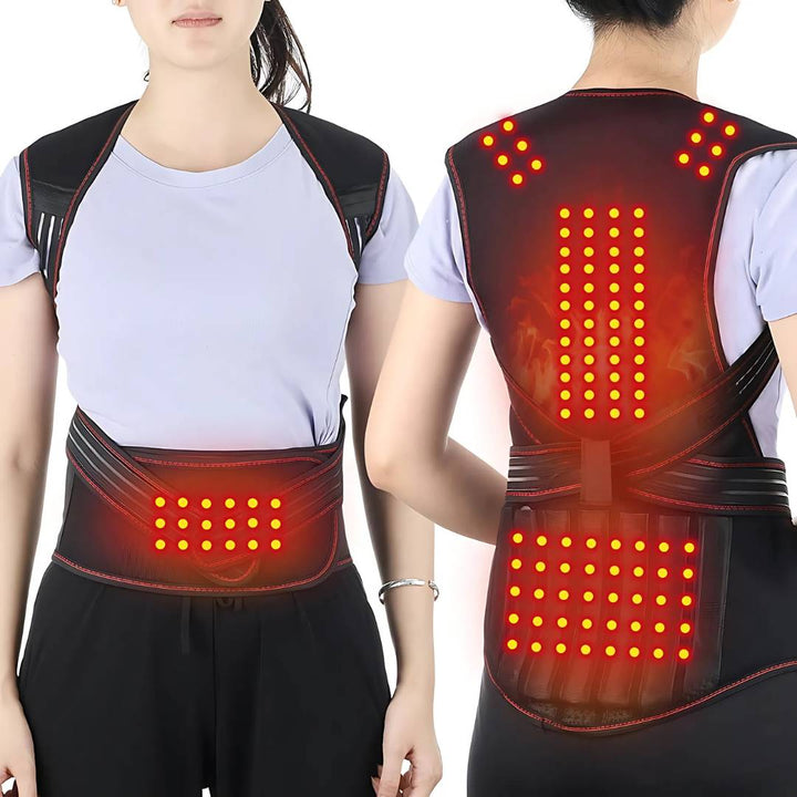 BowLift | Self-Heating Back Support Brace | Adjustable Heated Posture Corrector for Back Pain Relief & Improved Posture