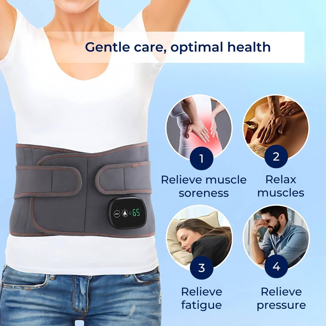 ThermaRelief Heated Belt for Back Pain | Red Light Therapy - Adjustable Belt - Relieves Back Pain - Relieves Muscle Tension - Improves Circulation Bowlift