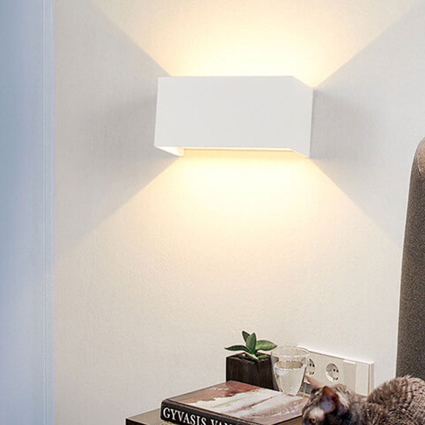 BowLift | Modern waterproof rectangular LED wall light for outdoor use with up and down lighting