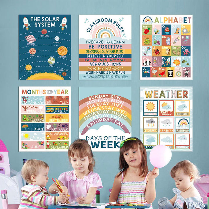 BowLift | 📚Boho PreK Educational Posters 16 pcs