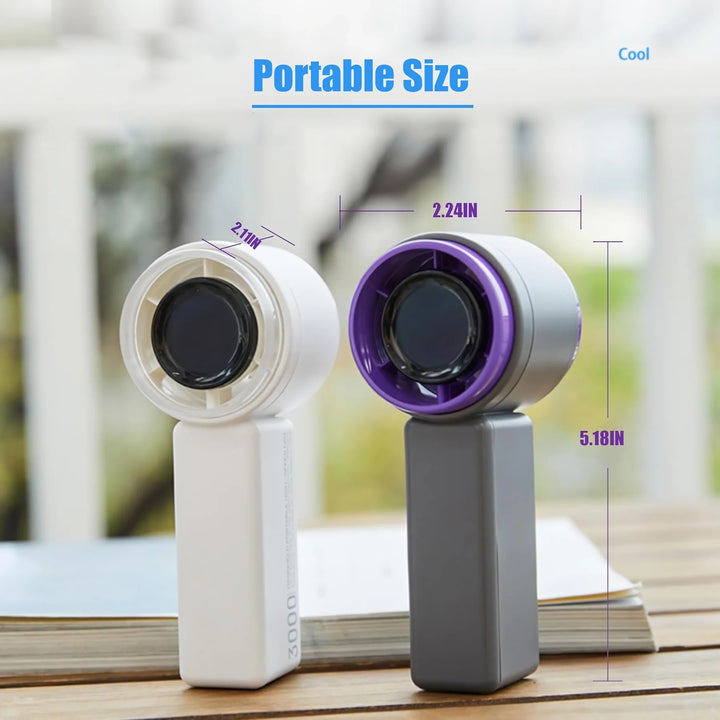 Compact High-Speed Handheld Fan with Digital Display - USB Rechargeable, 5 Speeds | Bowlift