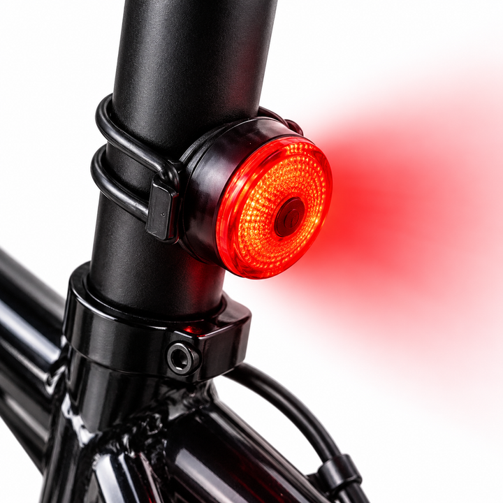 Rechargeable LED Bicycle Rear Safety Light with Flexible Silicone Mount Bowlift