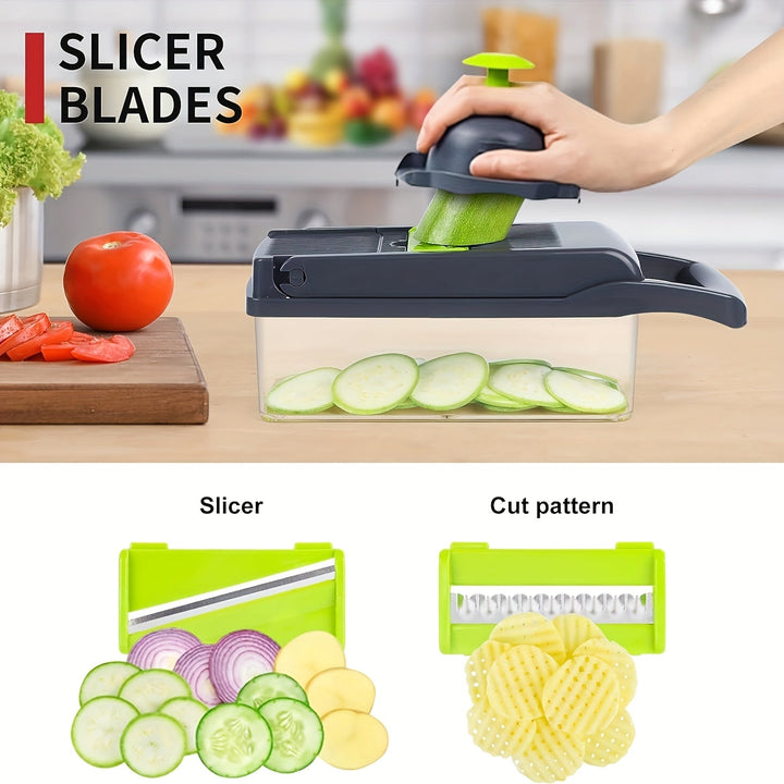 Multifunctional Vegetable Cutter 16-in-1 with Catch Container | Bowlift