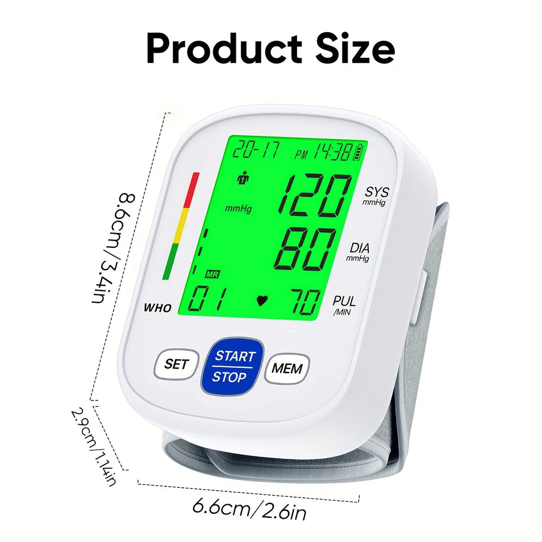Wrist blood pressure monitor with illuminated display | Bowlift