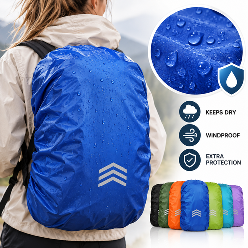 Waterproof Reflective Backpack Rain Cover with Elastic Hem Bowlift