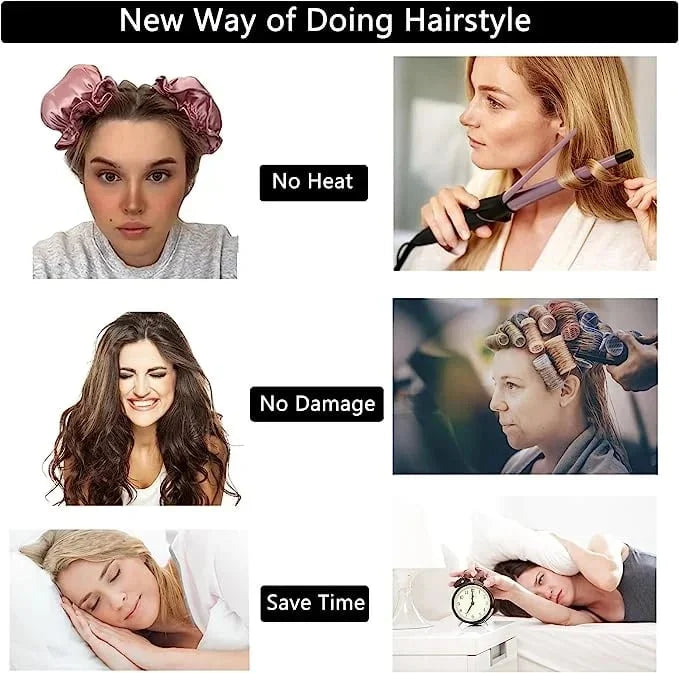 BowLift | Satin Heatless Curling Buns Set