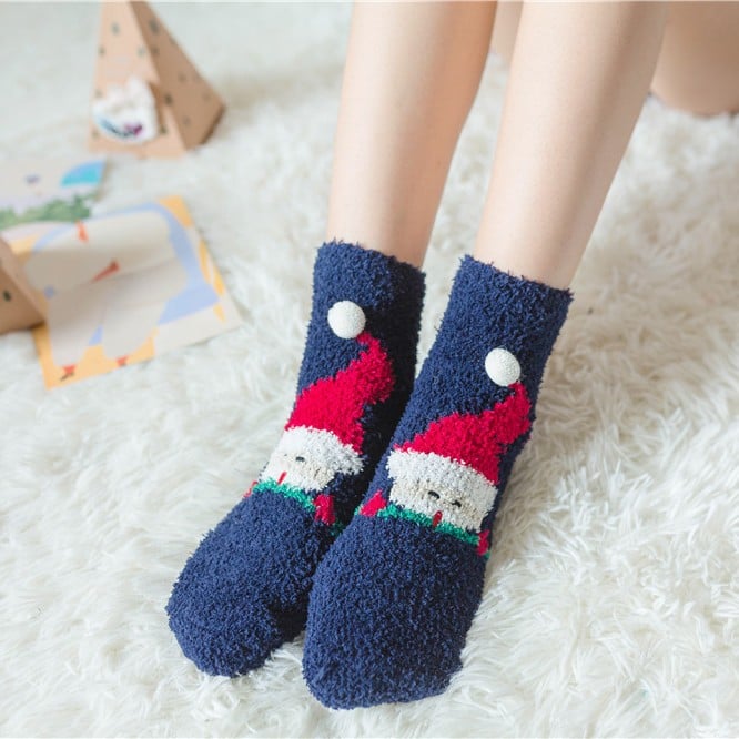 BowLift | MerryFeet Cozy Christmas Socks | Plush Coral Fleece | Warm Winter Gift Box