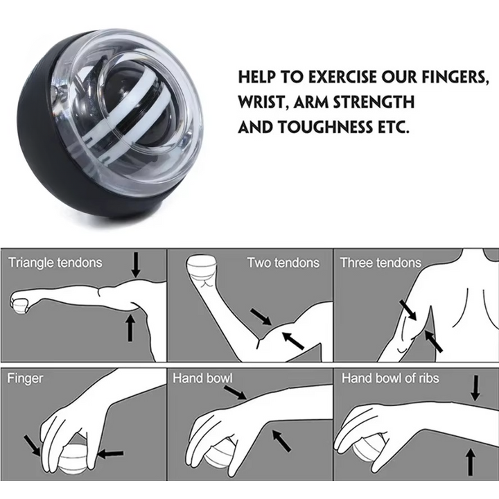 BowLift | Auto Start Gyro Ball Wrist and Forearm Exerciser Grip Strength Trainer