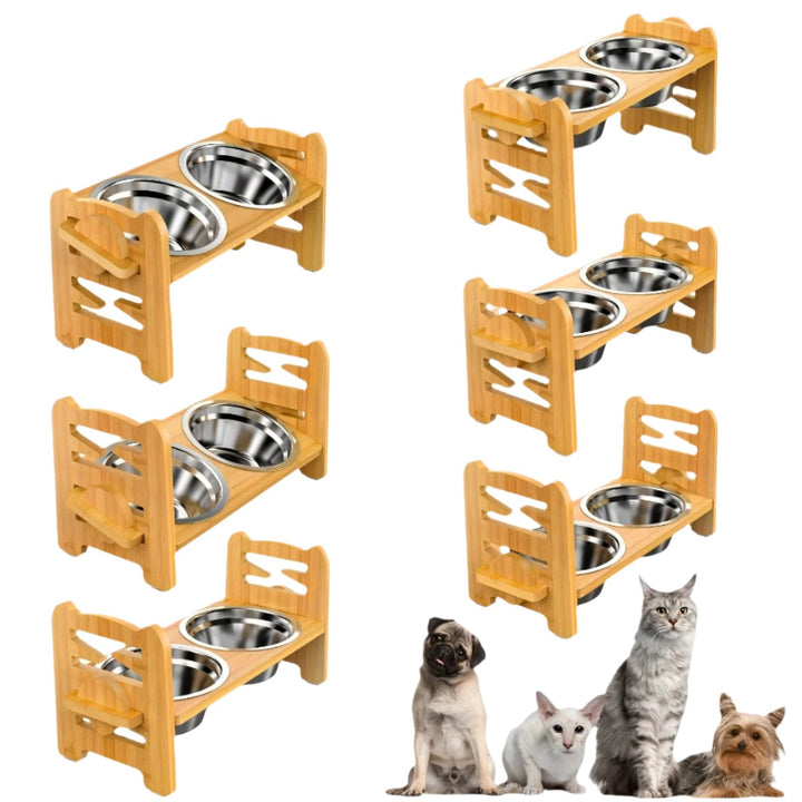Elevated non-slip dog bowl stand with double bowls Bowlift