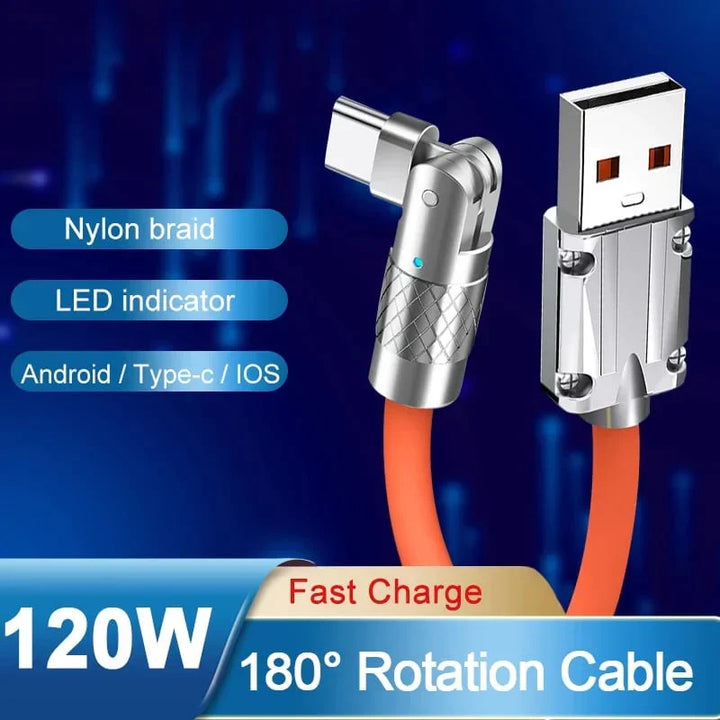 180° rotatable quick charger cable | Bowlift