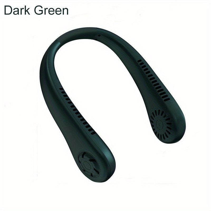 1pc Hands-Free Portable Neck Fan - Rechargeable, Leafless, and USB Powered - Perfect for Desk and Travel Use | Bowlift