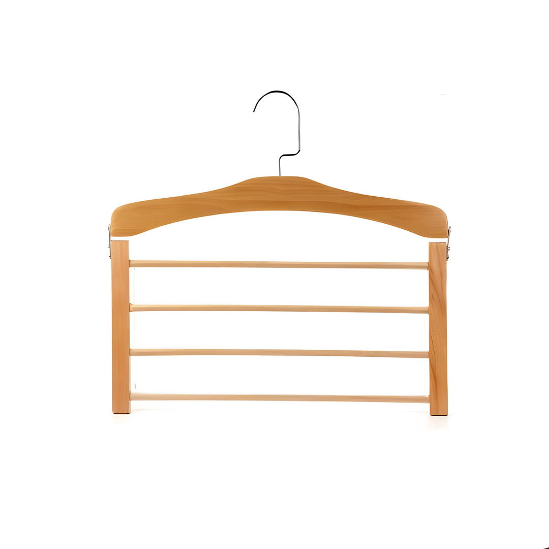 Wooden Clothes Hanger Space Saving with Sturdy Metal Hook | Bowlift