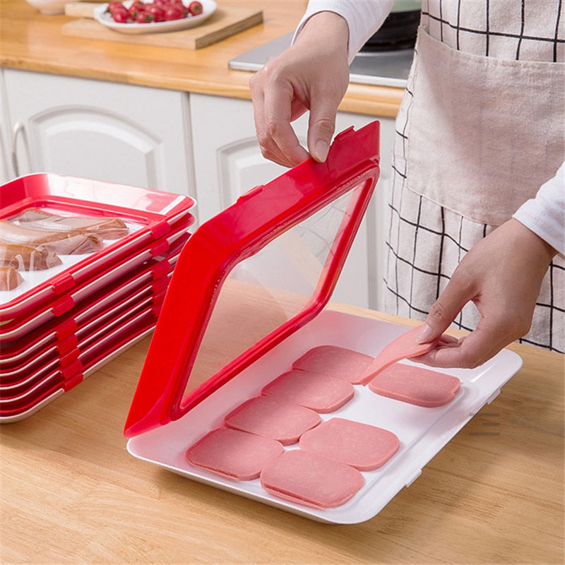 6pcs Creative Vacuum Food Preservation Tray Plate Storage Organizer | Bowlift