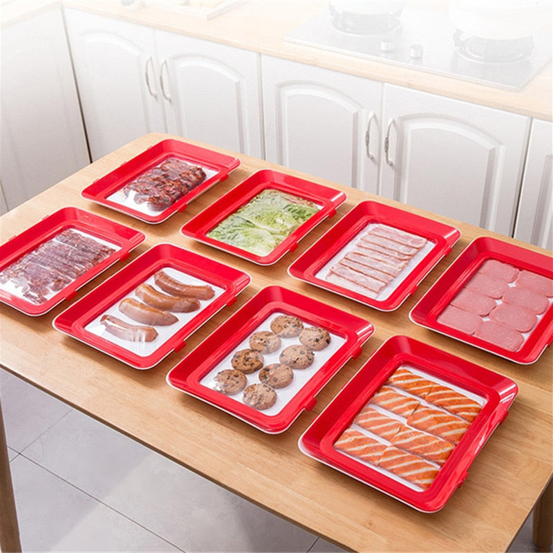 6pcs Creative Vacuum Food Preservation Tray Plate Storage Organizer | Bowlift