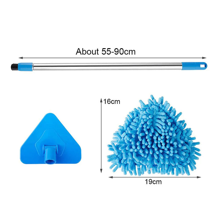 180 Degree Rotatable Adjustable Microfiber Telescopic Triangle Mop, Bowlift