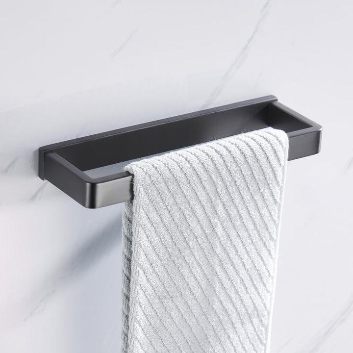 BowLift | Gray 5-piece modern bathroom accessory set made of stainless steel
