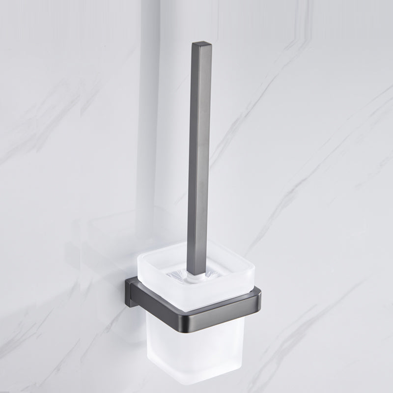 BowLift | Gray 5-piece modern bathroom accessory set made of stainless steel