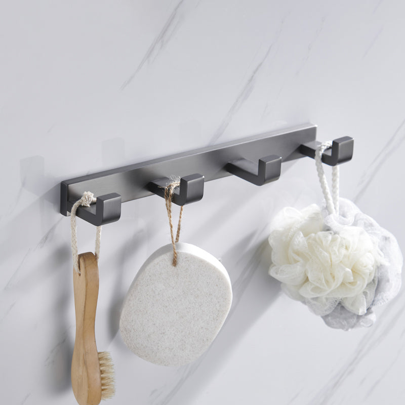 BowLift | Gray 5-piece modern bathroom accessory set made of stainless steel