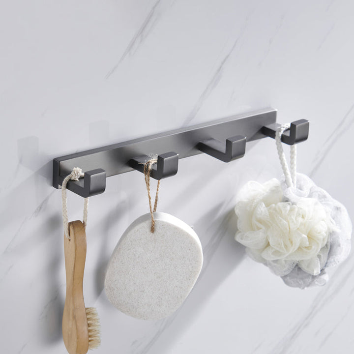 BowLift | Gray 5-piece modern bathroom accessory set made of stainless steel