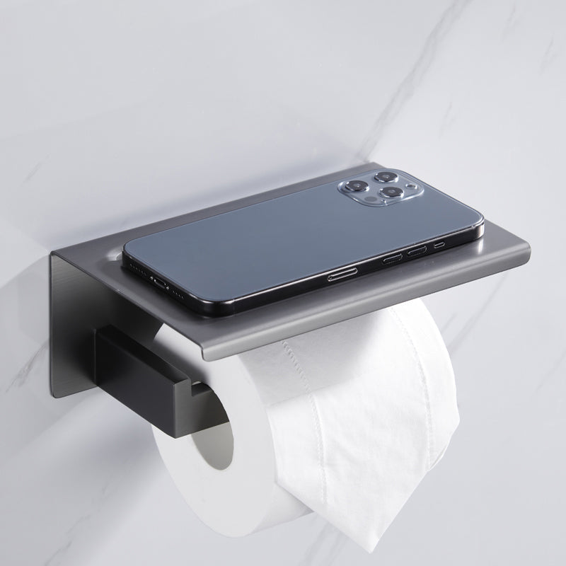 BowLift | Gray 5-piece modern bathroom accessory set made of stainless steel