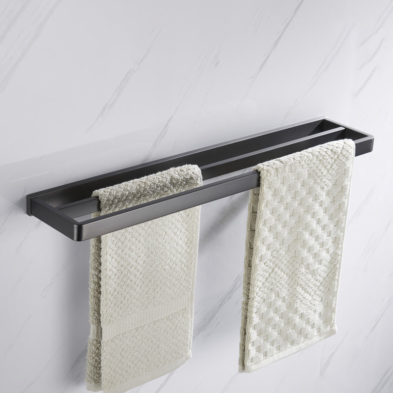 BowLift | Gray 5-piece modern bathroom accessory set made of stainless steel